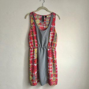 Petticoat Alley / Gray and Red Pattern Dress